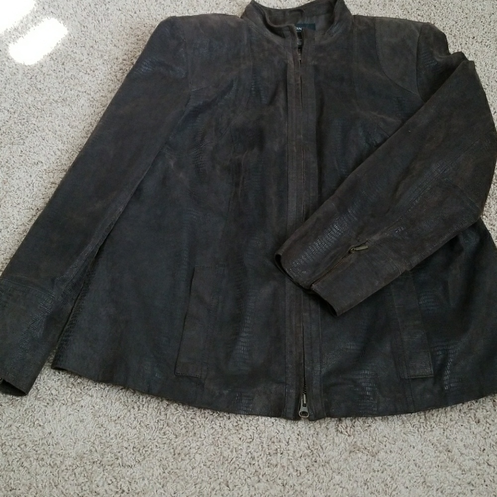 Grey100% leather jacket